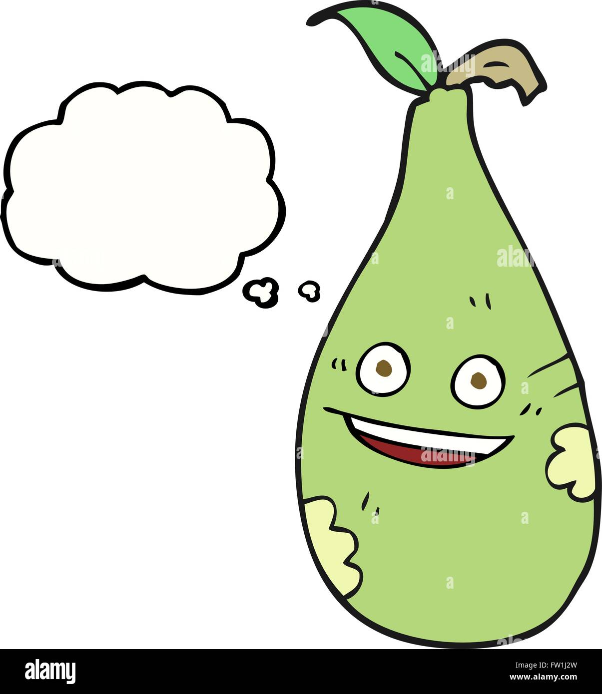 freehand drawn thought bubble cartoon pear Stock Vector Image & Art - Alamy