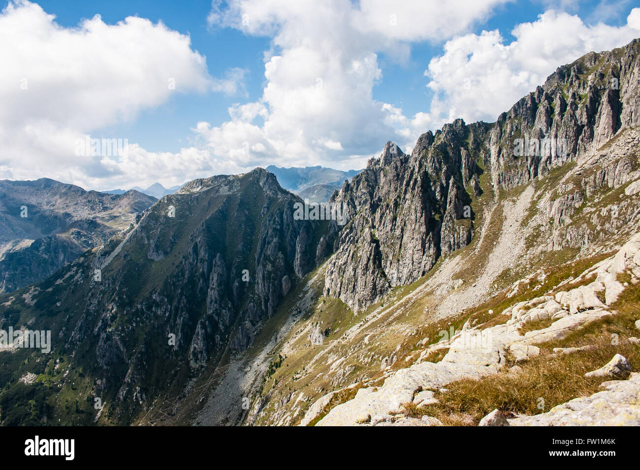 Landscape from the Lagorai Mountains near Cima d'Asta; Trentino-Alto-Adige, Italy. Stock Photo