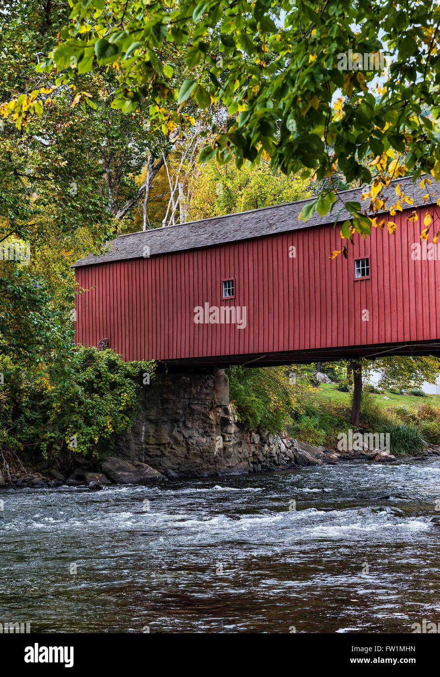 West Cornwall Covered Bridge, Connecticut, USA Stock Photo