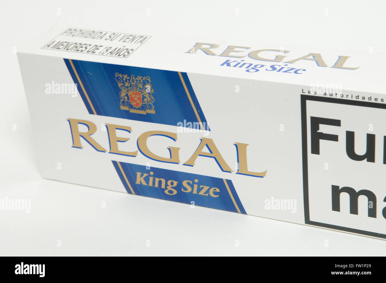 Selection of Regal King Size Cigarettes on sale in a tobacconist Stock