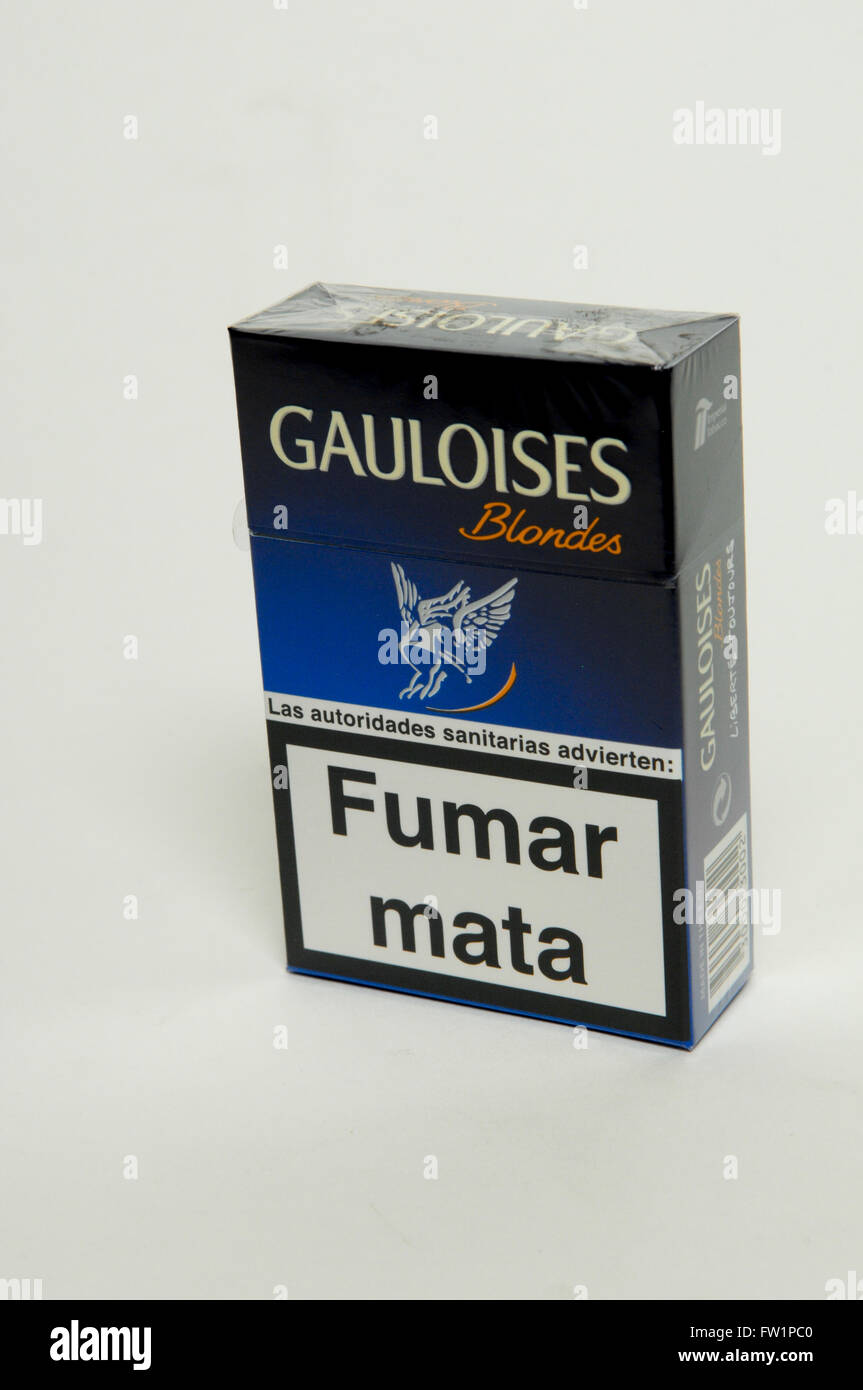 Gauloises Blondes Cigarettes Tobacco packet Stock Photo