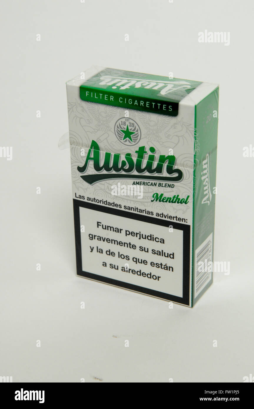 Austin Menthol Filter Cigarettes Packet Stock Photo Alamy