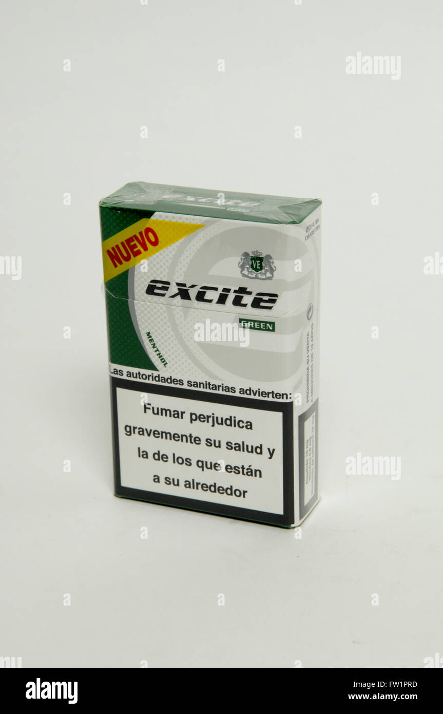 Excite Cigarettes Tobacco Packet Stock Photo