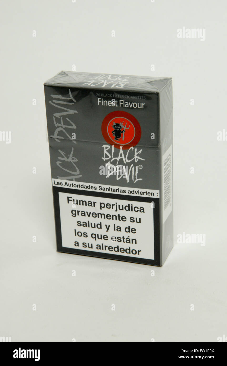 Black Devil Finest Flavor tobacco packet Stock Photo: 101458110 ...