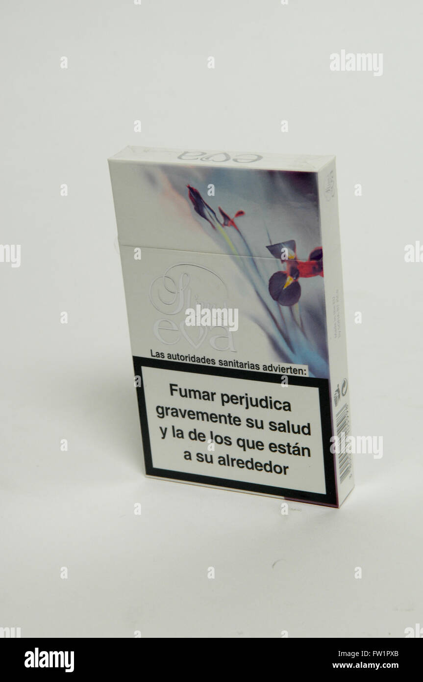 Eve Cigarettes, are manufactured in the USA as a product of the Liggett  Group, the smallest of Virginia Slims Stock Photo