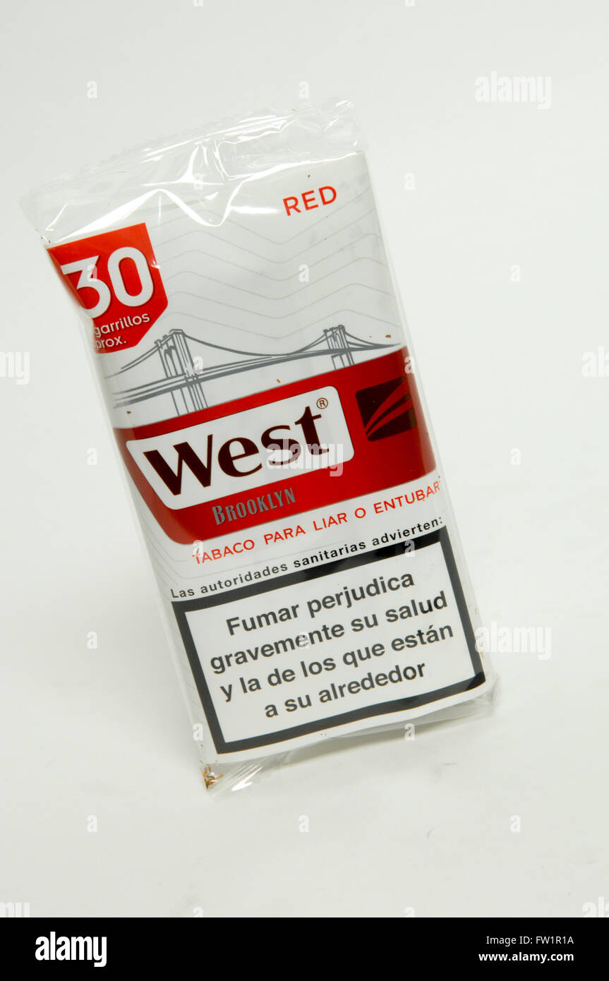 West Red Rolling Tobacco Stock Photo
