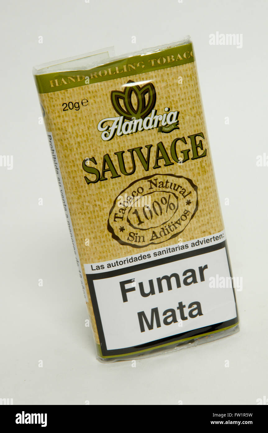 Sauvage Hand Rolling Tobacco Stock Photo Alamy