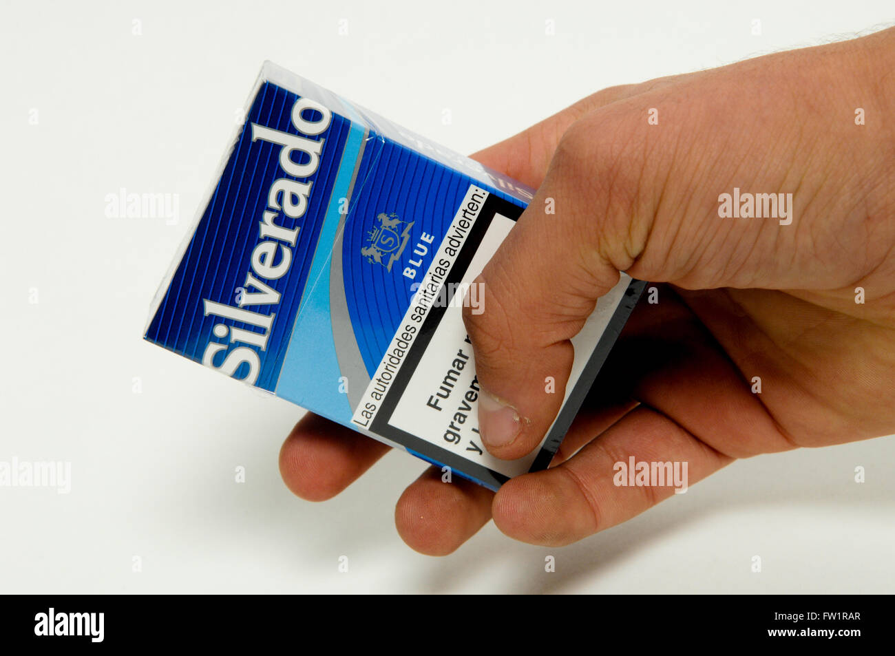 Silverado American Blend Blue Cigarettes Stock Photo