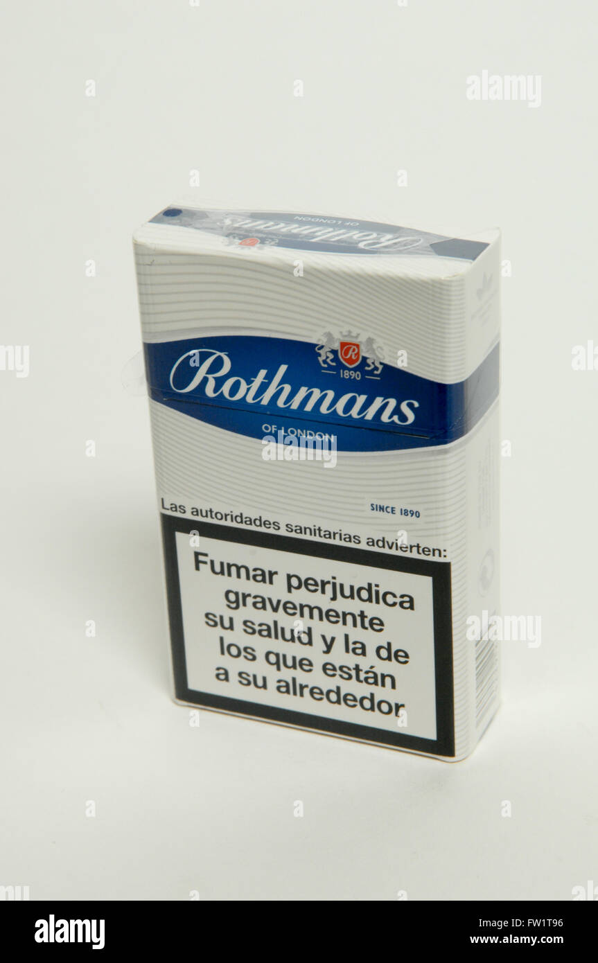 Rothmans Cigarettes Packet on white background Stock Photo