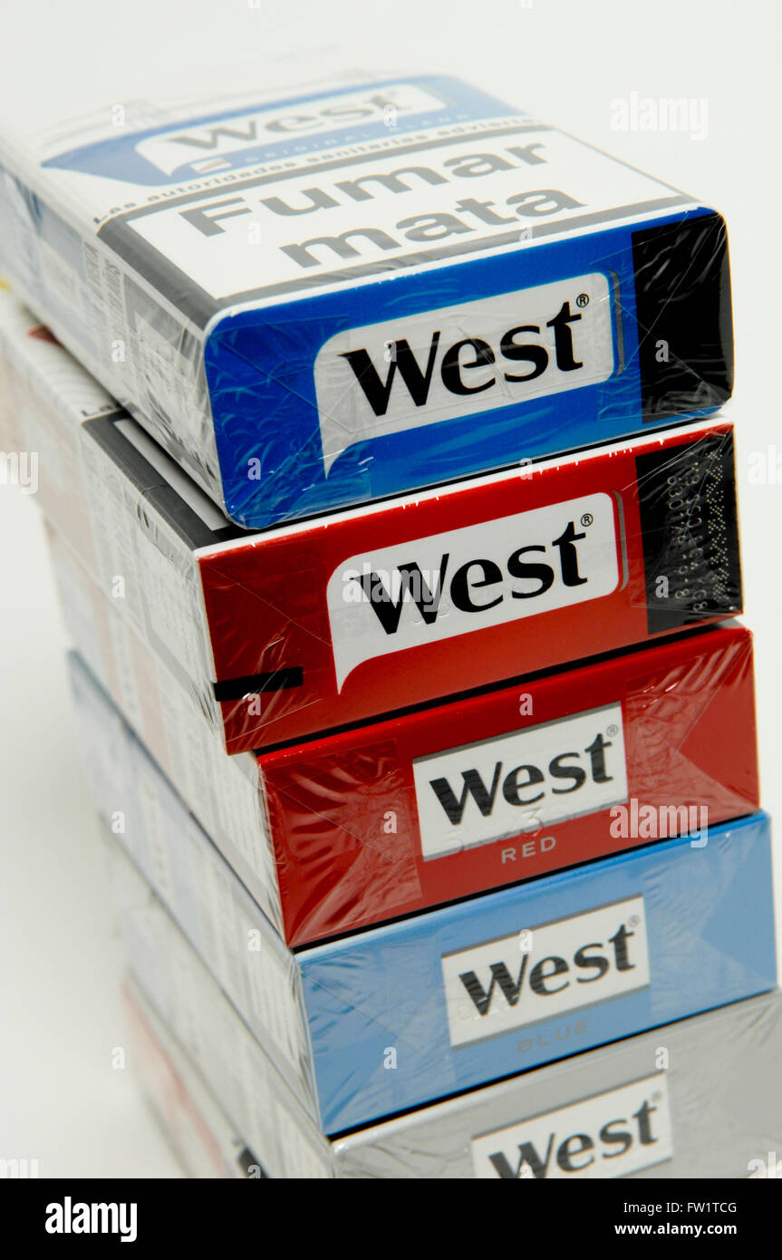 Selection of West Cigarettes Packets Stock Photo - Alamy