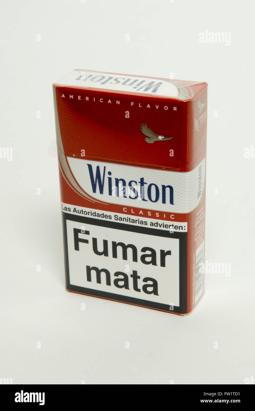Winston Classic Cigarette Packet on white background Stock Photo - Alamy