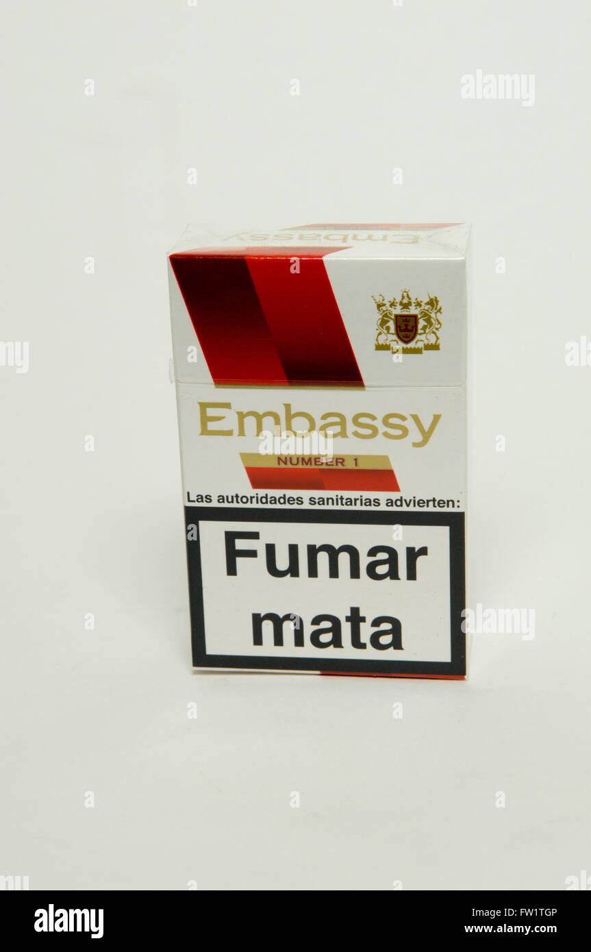 Embassy Cigarettes packet on white background Stock Photo Alamy