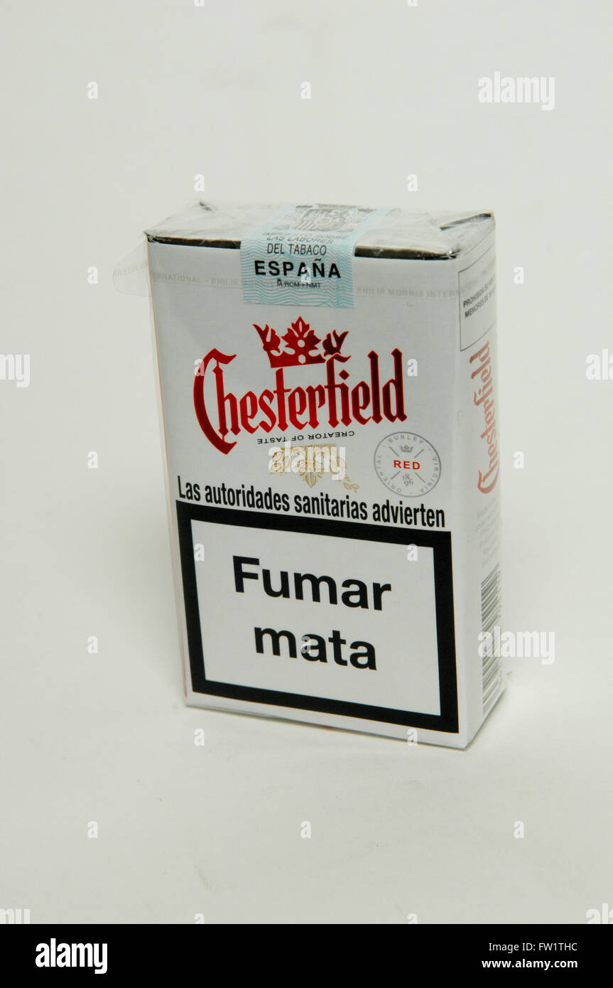Chesterfield Cigarettes Red Packet on white background Stock Photo Alamy
