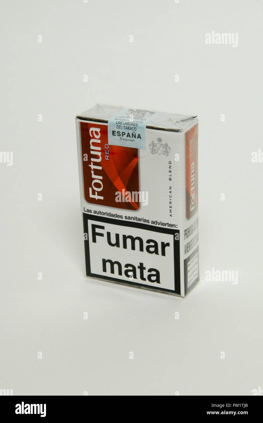 fortuna cigarettes menthol Fortuna Cigarettes packet on white background Stock Photo