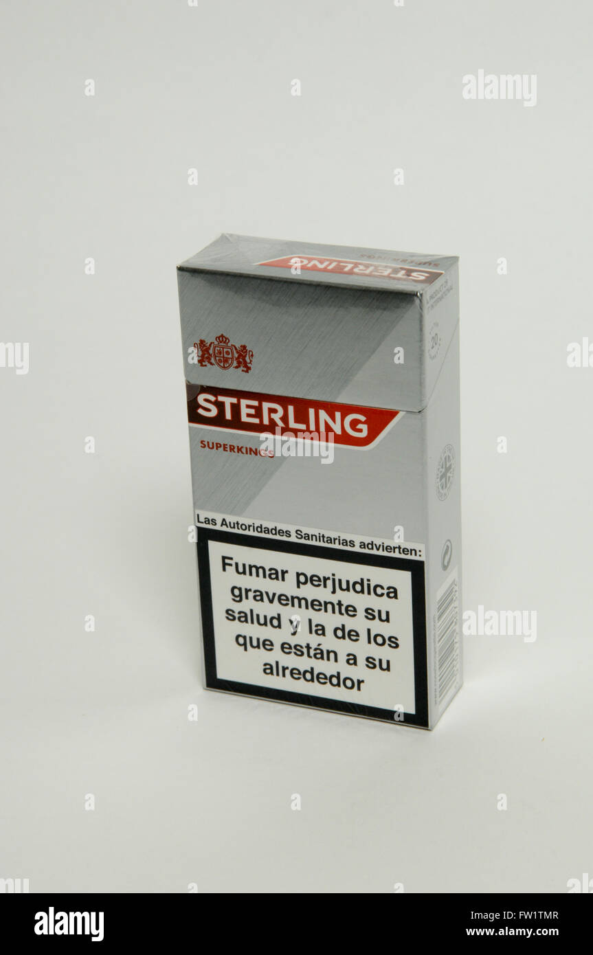 Packet sterling cigarettes on white hi-res stock photography and images