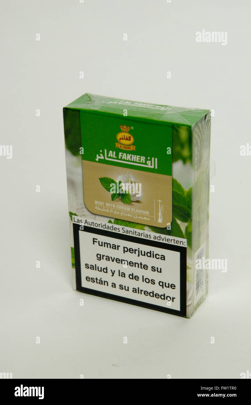 Al Fakher Tobacco is the cream themed line of shisha Stock Photo