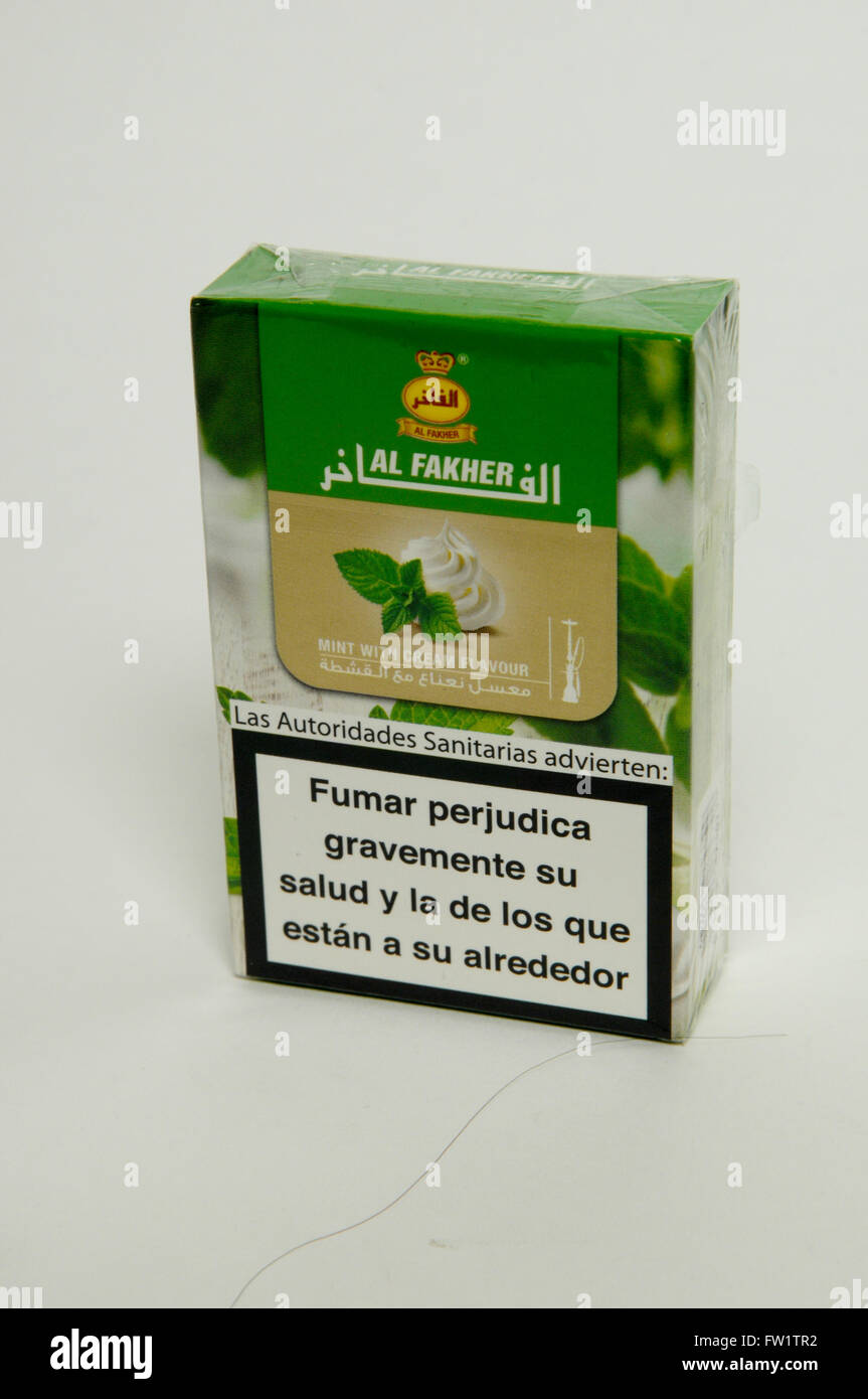 Al Fakher Tobacco is the cream themed line of shisha Stock Photo