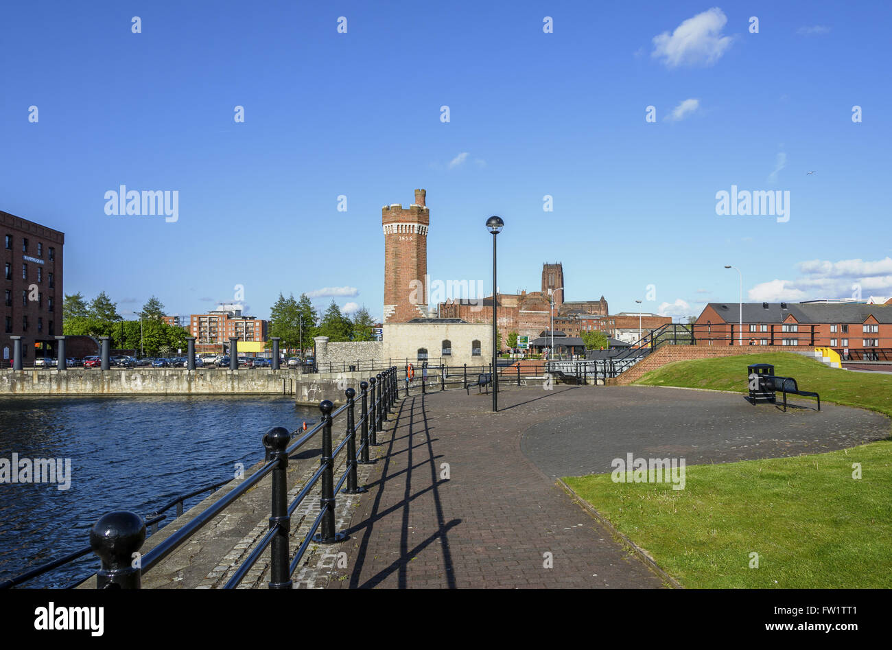 Wapping Dock is a dock on the River Mersey, England, and part of the Port of Liverpool, UK. Stock Photo