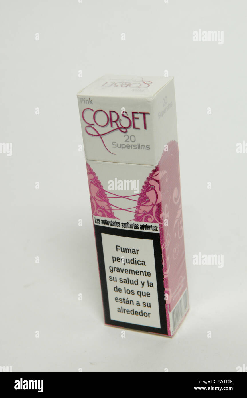 corset cigarettes pink Smoke and silver hi-res stock photography and images