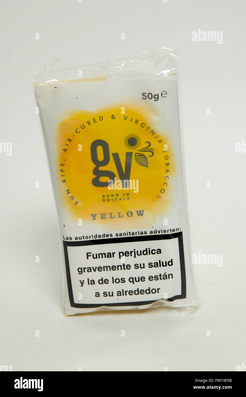 gv tobacco GV Hand Rolling Tobacco Packet taken on white background Stock Photo