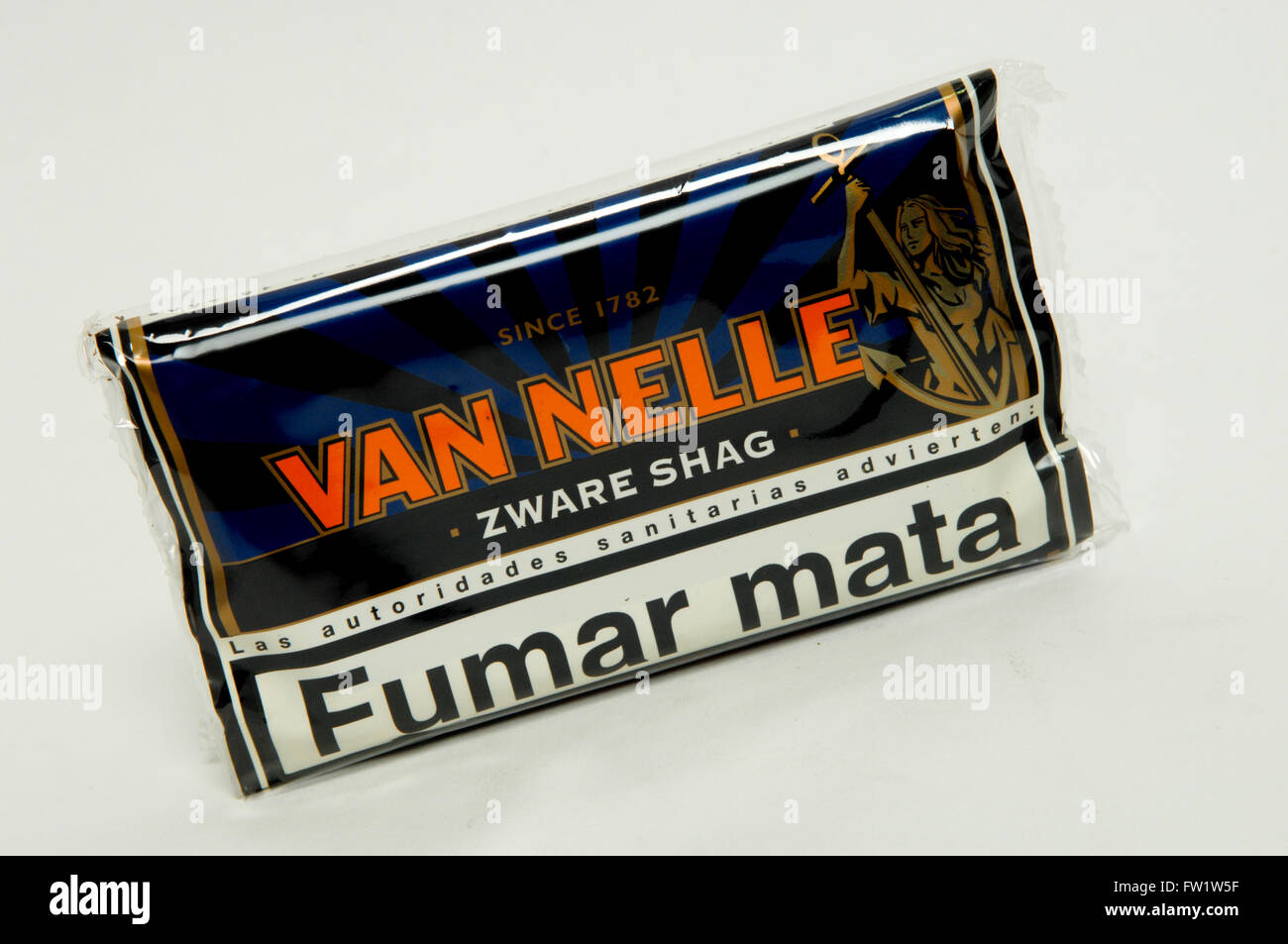 Van Nelle Hand Rolling Tobacco Packet taken on white background Stock Photo 