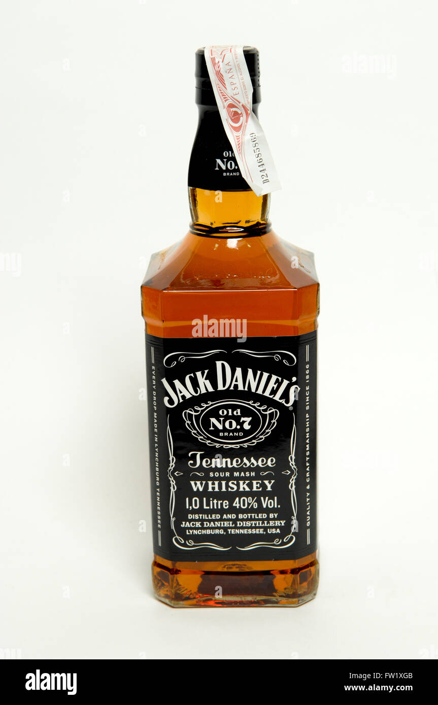 Jack Daniel's is a brand of Tennessee whiskey and the top selling American whiskey in the world. Stock Photo