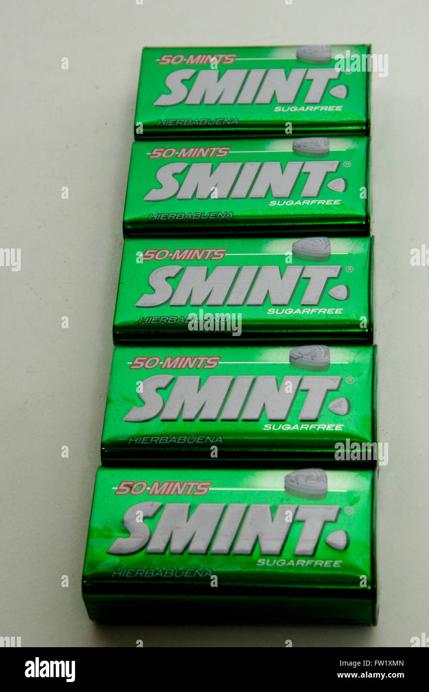Smint breath mints produced by Spanish multinational Chupa Chups. Stock Photo