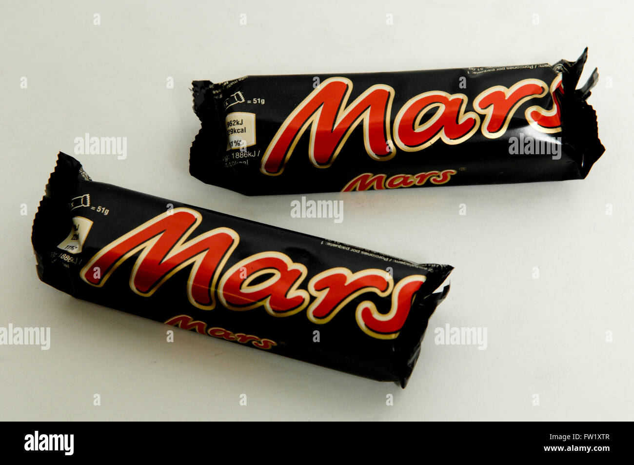 Mars is a British chocolate bar. It was first manufactured in 1932 in Slough, Berkshire in the United Kingdom Stock Photo