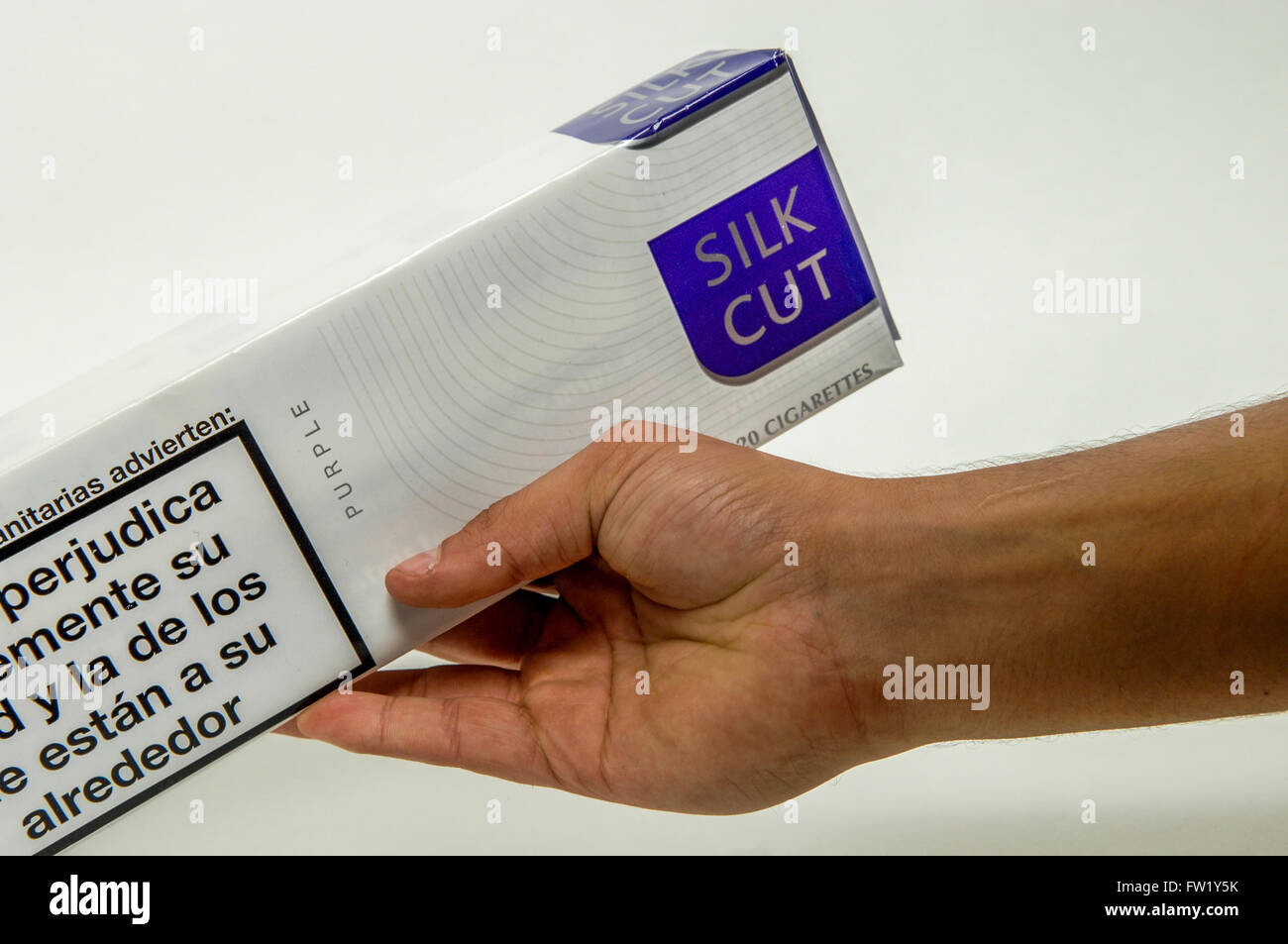 Packet of Silk Cut Cigarettes being held by a hand Stock Photo Alamy