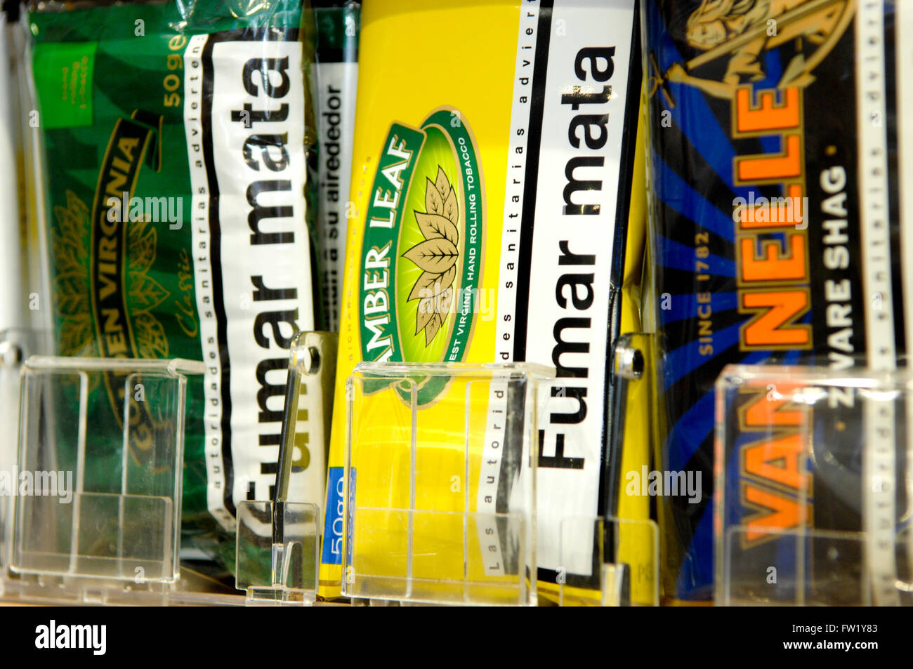Selection of Hand Rolling Tobacco on sale in a tobacconist Stock Photo -  Alamy