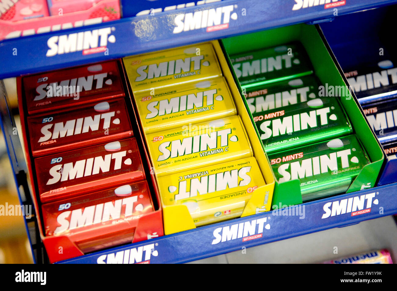 Smint breath mint produced by Spanish multinational Chupa Chups. Stock Photo