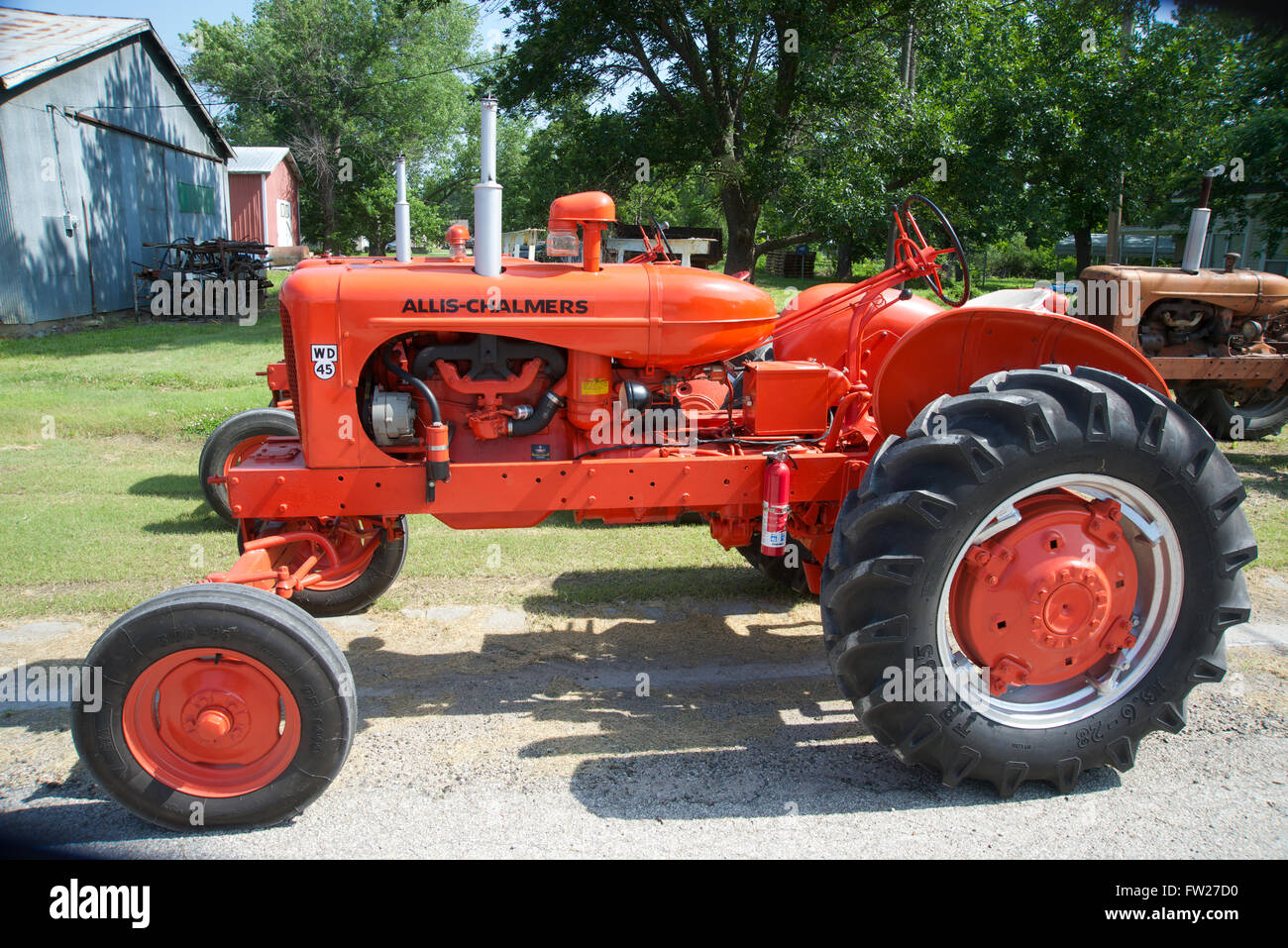 Americus, Kansas, USA, 14th June, 2014 Antique tractors ready for the
