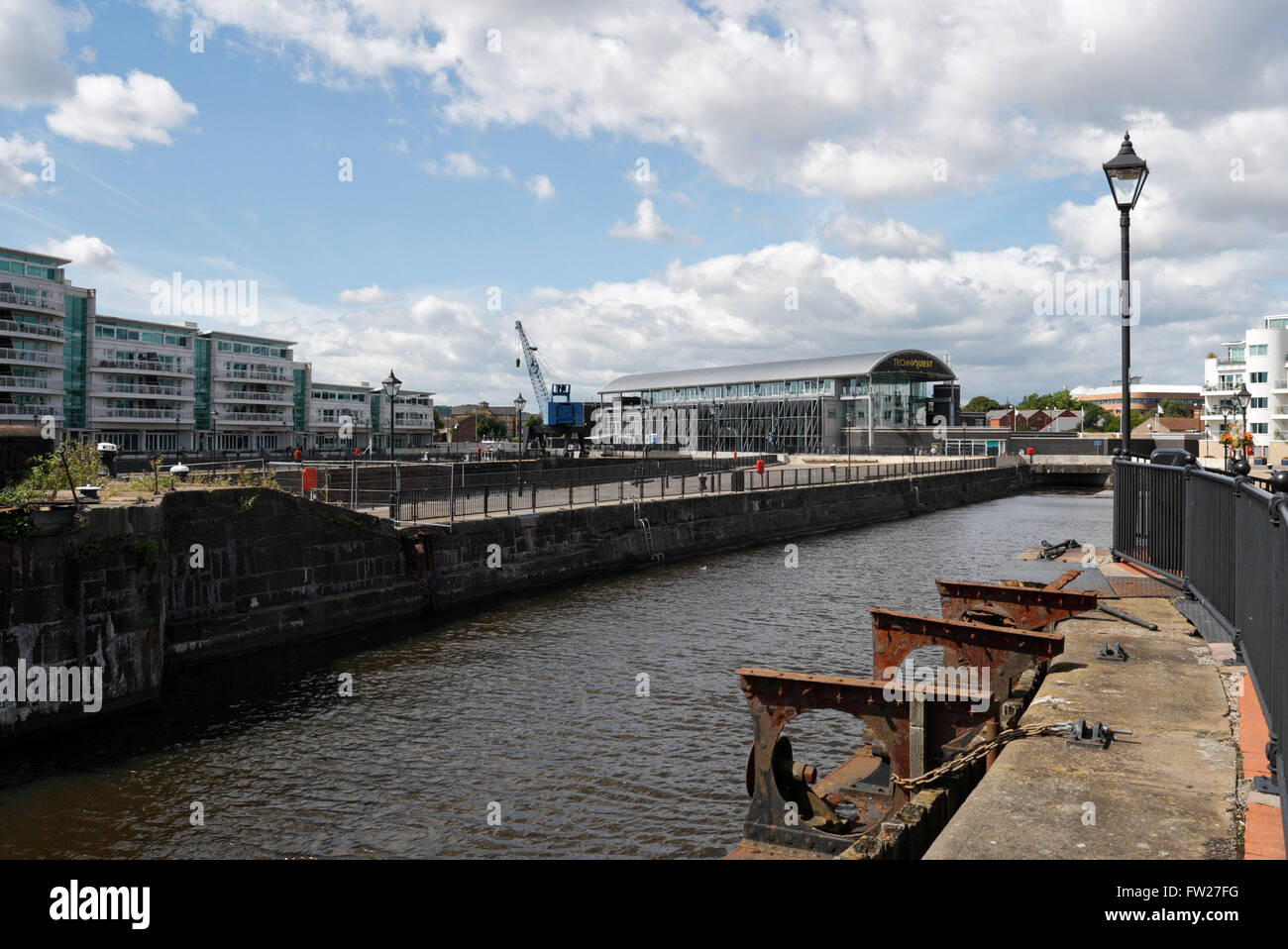 Techniquest and a graving dock in Cardiff bay Wales UK Stock Photo