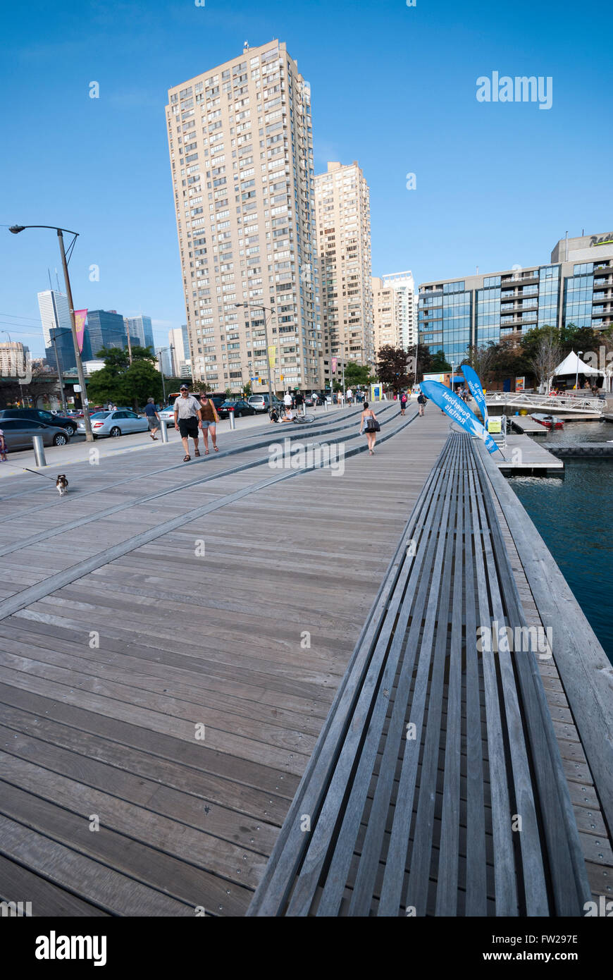 The Simcoe wave deck is an urban art project in Toronto's Harbourfront meant to emulate the wave movement of Lake Ontario Stock Photo
