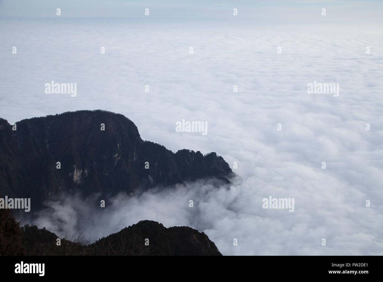 China, Mount Emei scenic clouds, Stock Photo