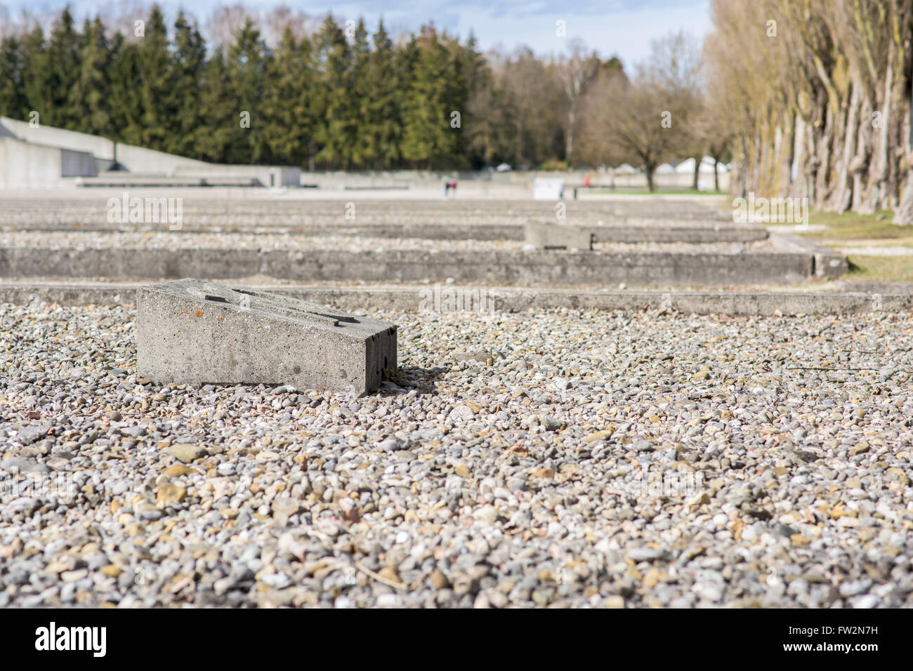 Rest of the barracks in Dachau concentration camp Stock Photo