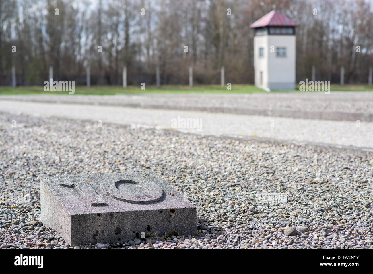 Rest of the barracks in Dachau concentration camp Stock Photo