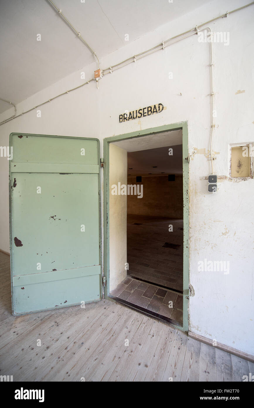 Entrance to the gas chamber (showers) in Dachau concentration camp Stock  Photo - Alamy