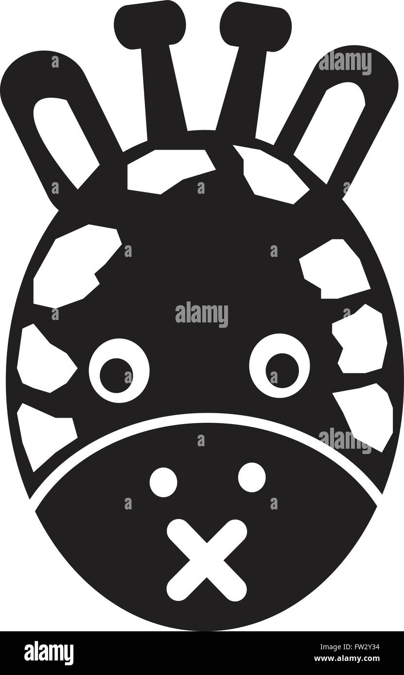 Giraffe Face emotion Icon Illustration sign design Stock Vector Image