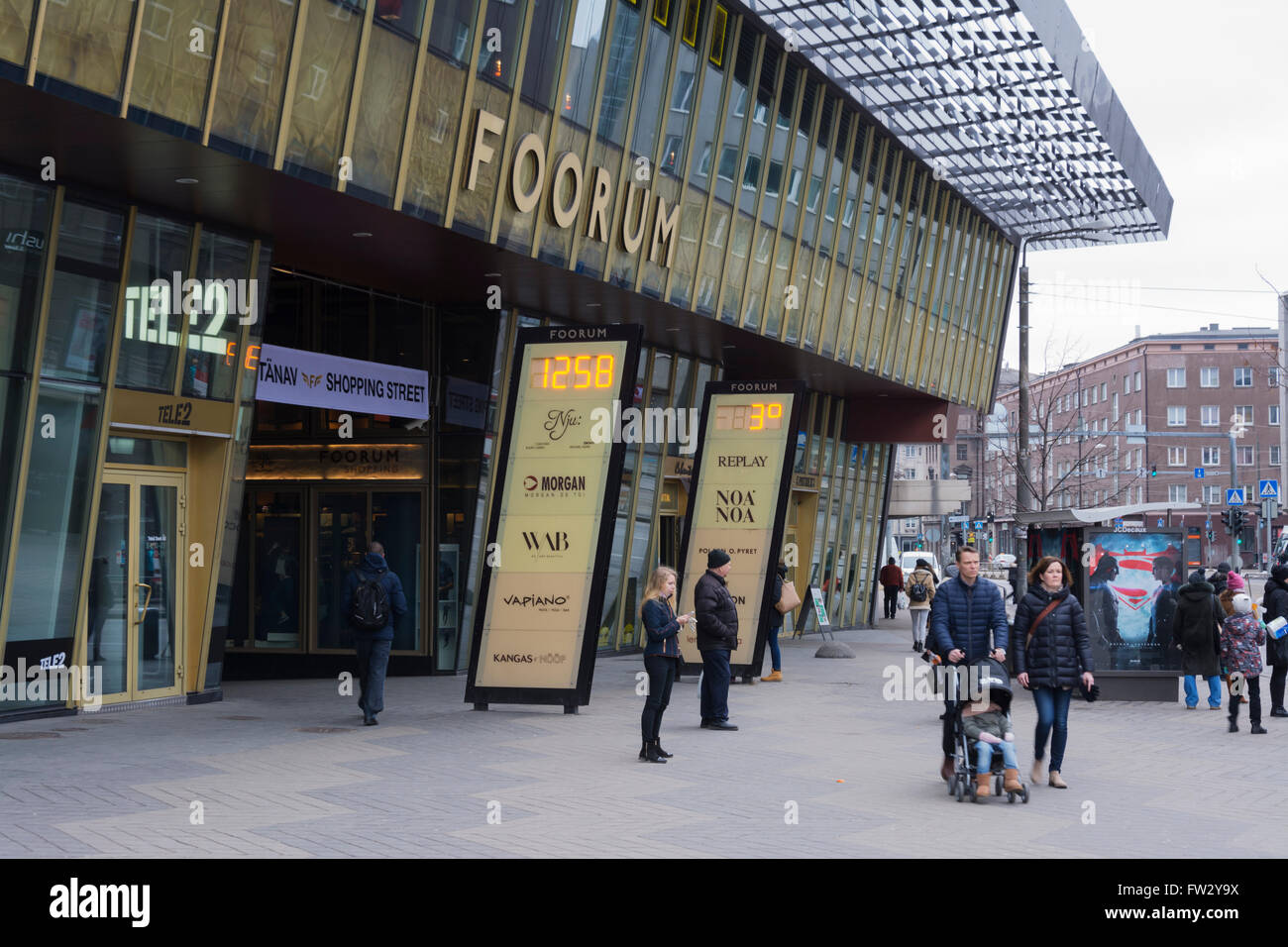 Hobujaama bus stop in front of Foorum mall in Tallinn Estonia Stock Photo -  Alamy