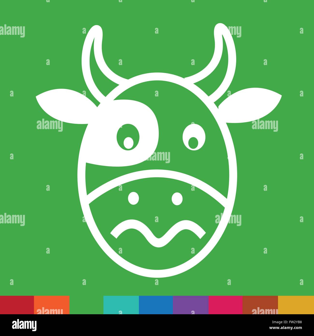 Cow Face emotion Icon Illustration sign design Stock Vector Image & Art ...