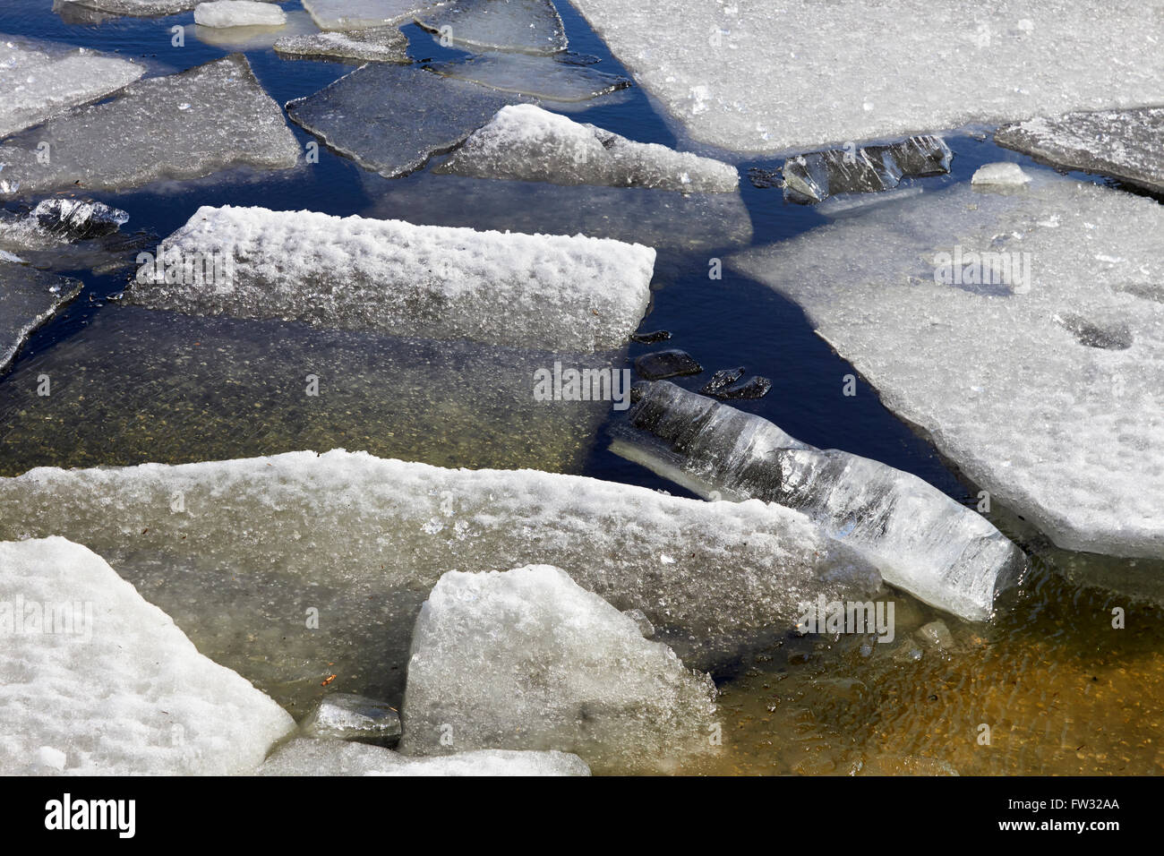 melting ice on lake, Finland Stock Photo Alamy