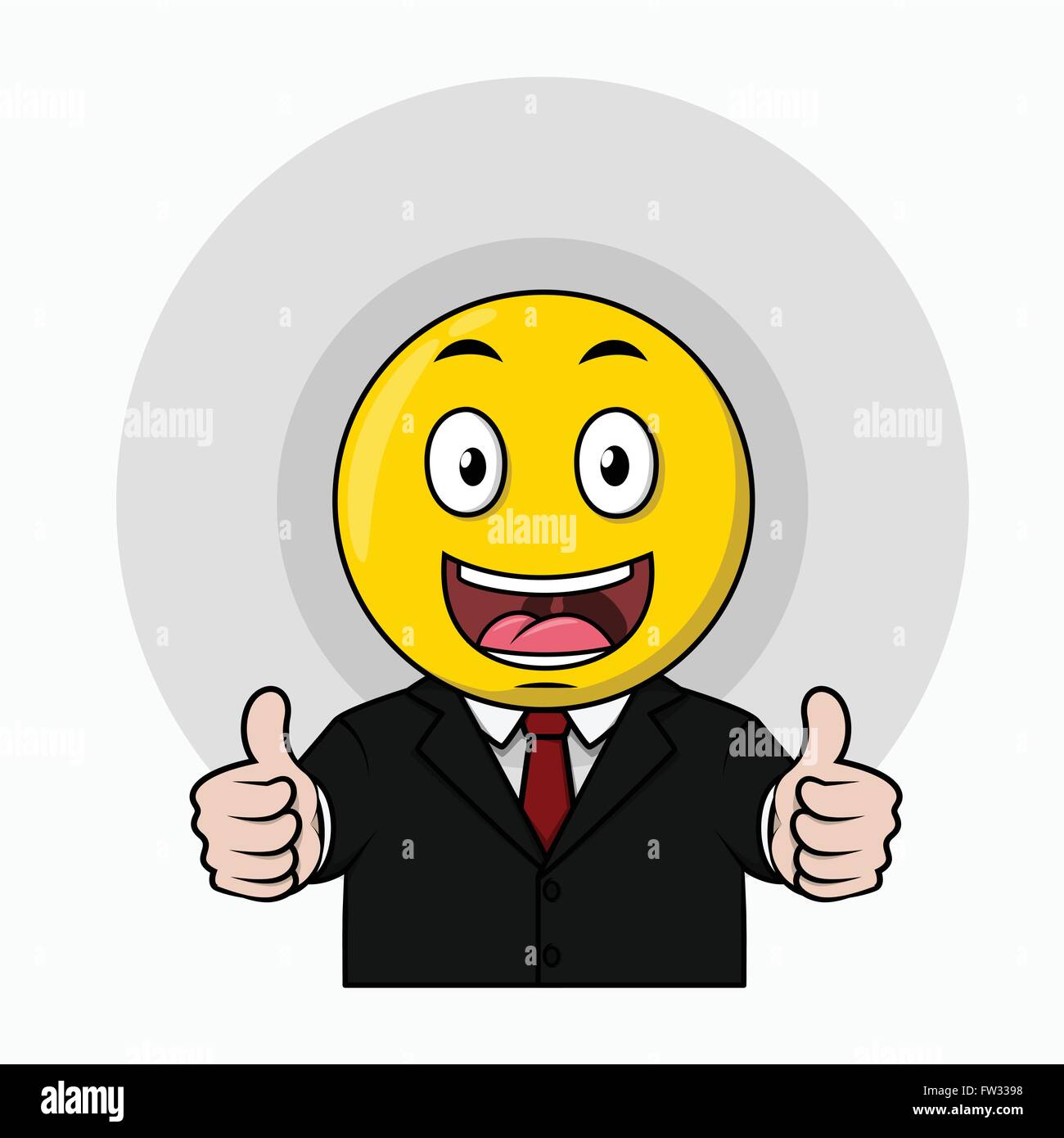 Happy thumb up emoticon Stock Vector Image & Art - Alamy