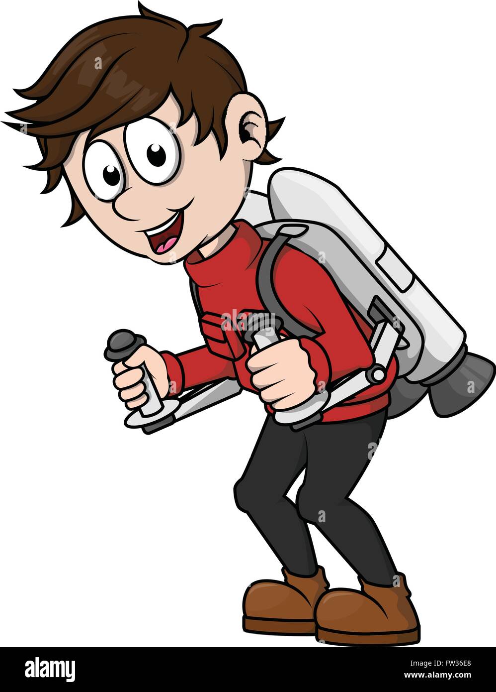 Boy playing jet pack Stock Vector