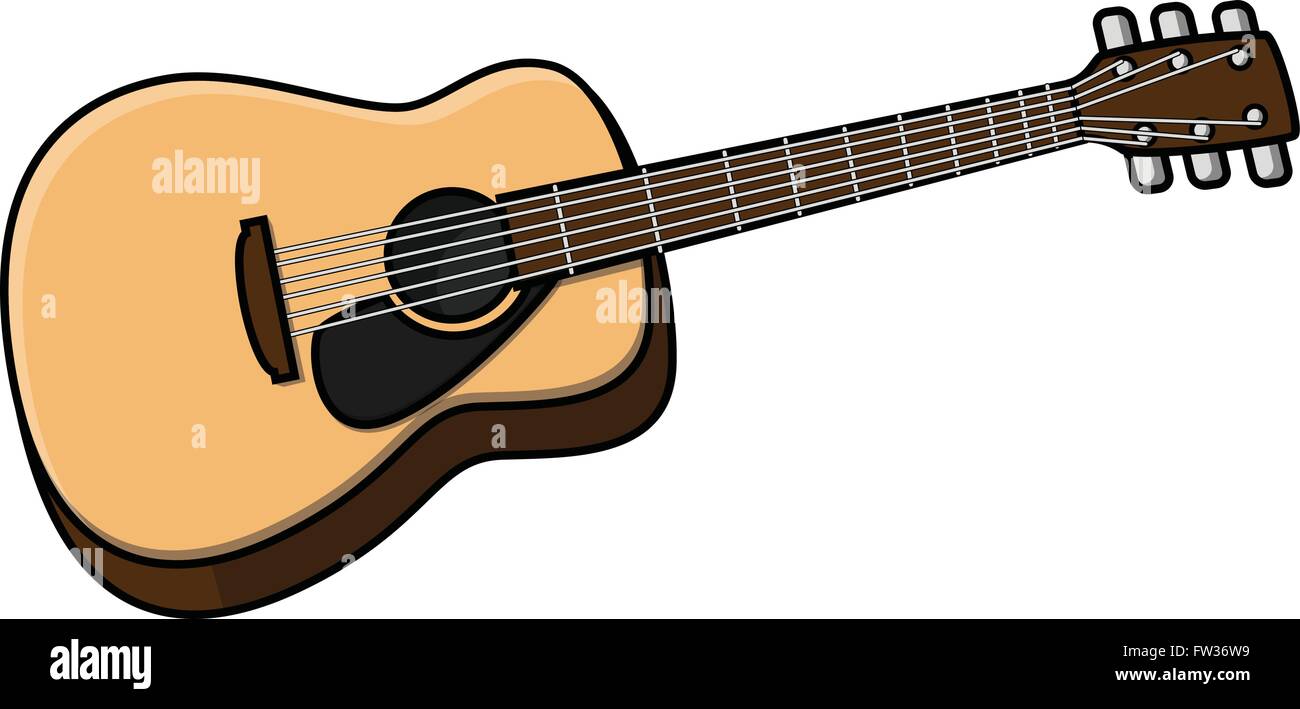 Classic guitar cartoon illustration Stock Vector Image & Art - Alamy