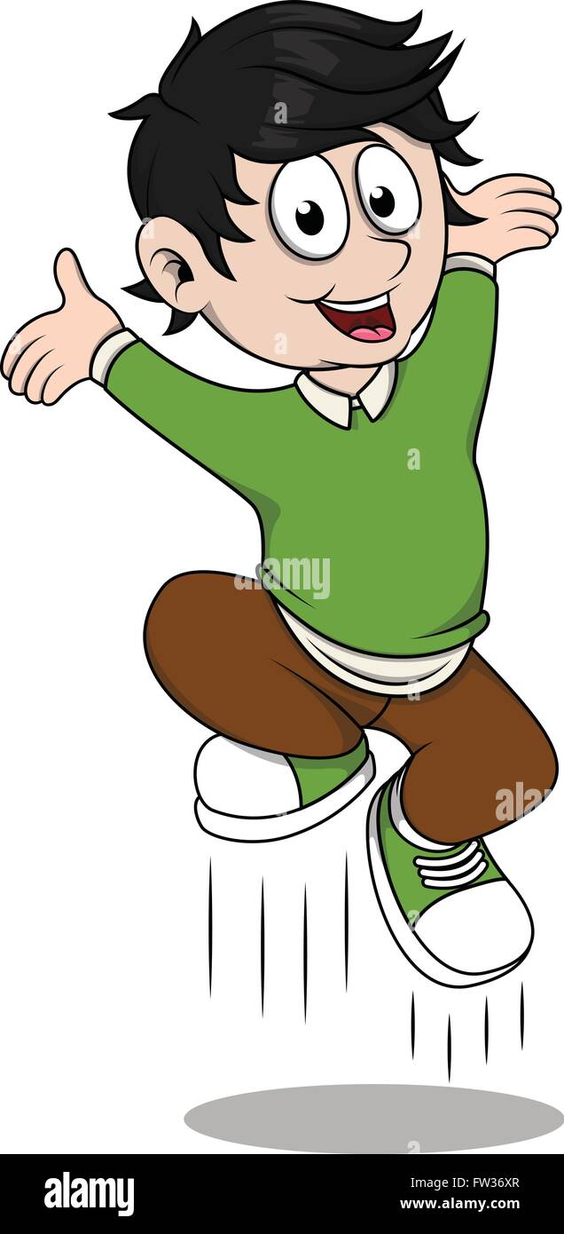 Boy happy jumping Stock Vector Image & Art - Alamy