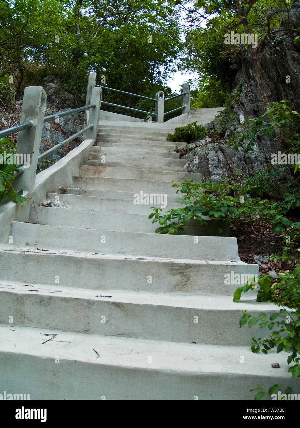 Uphill stairs Stock Photo