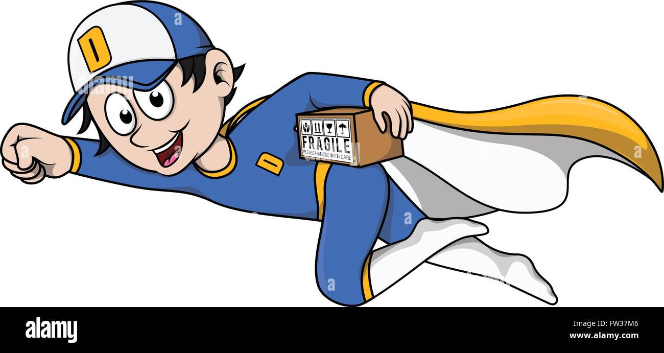 delivery boy using super hero costume stock vector image art alamy https www alamy com stock photo delivery boy using super hero costume 101490150 html