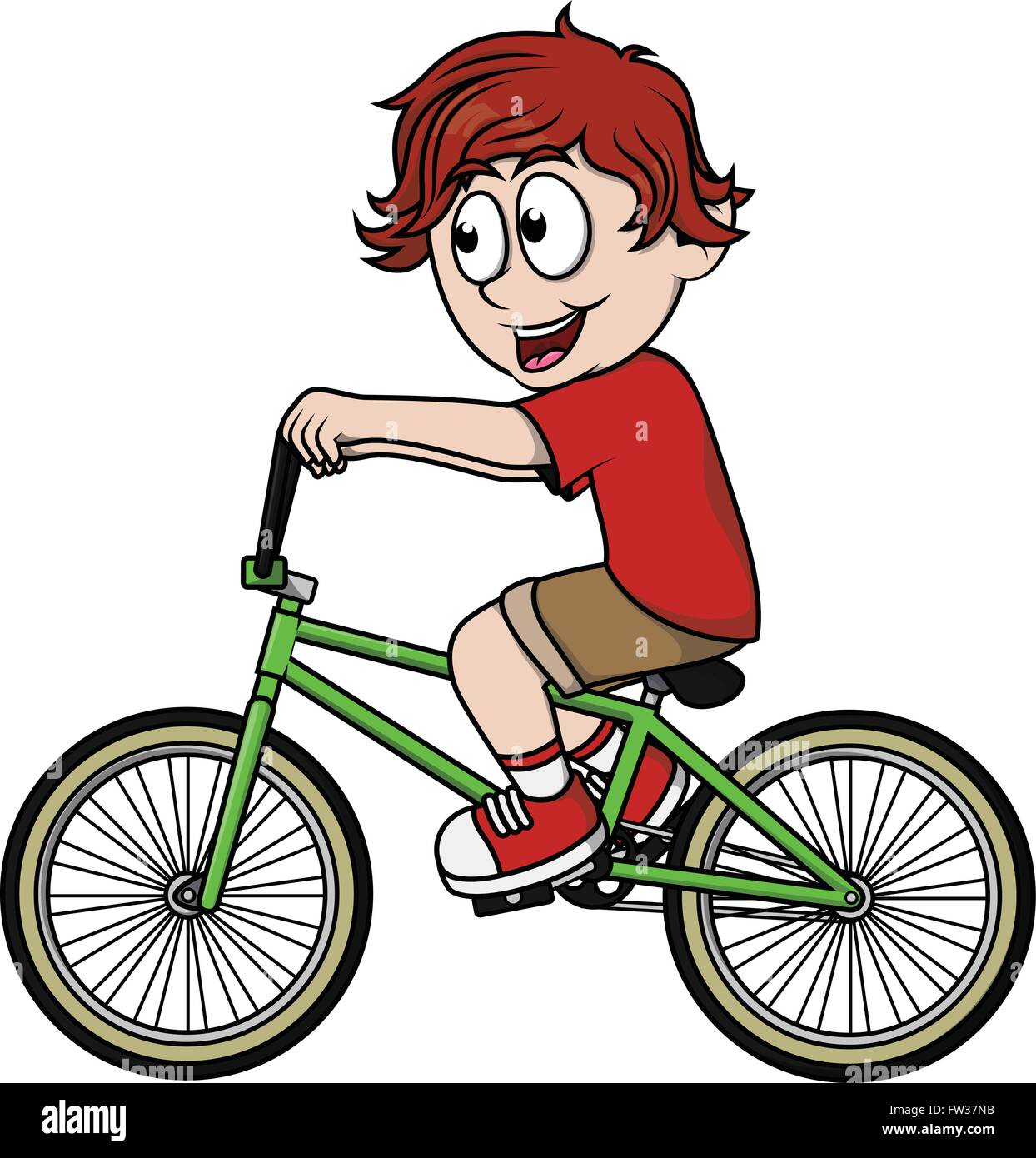 Boy playing bicycle Stock Vector Image & Art - Alamy