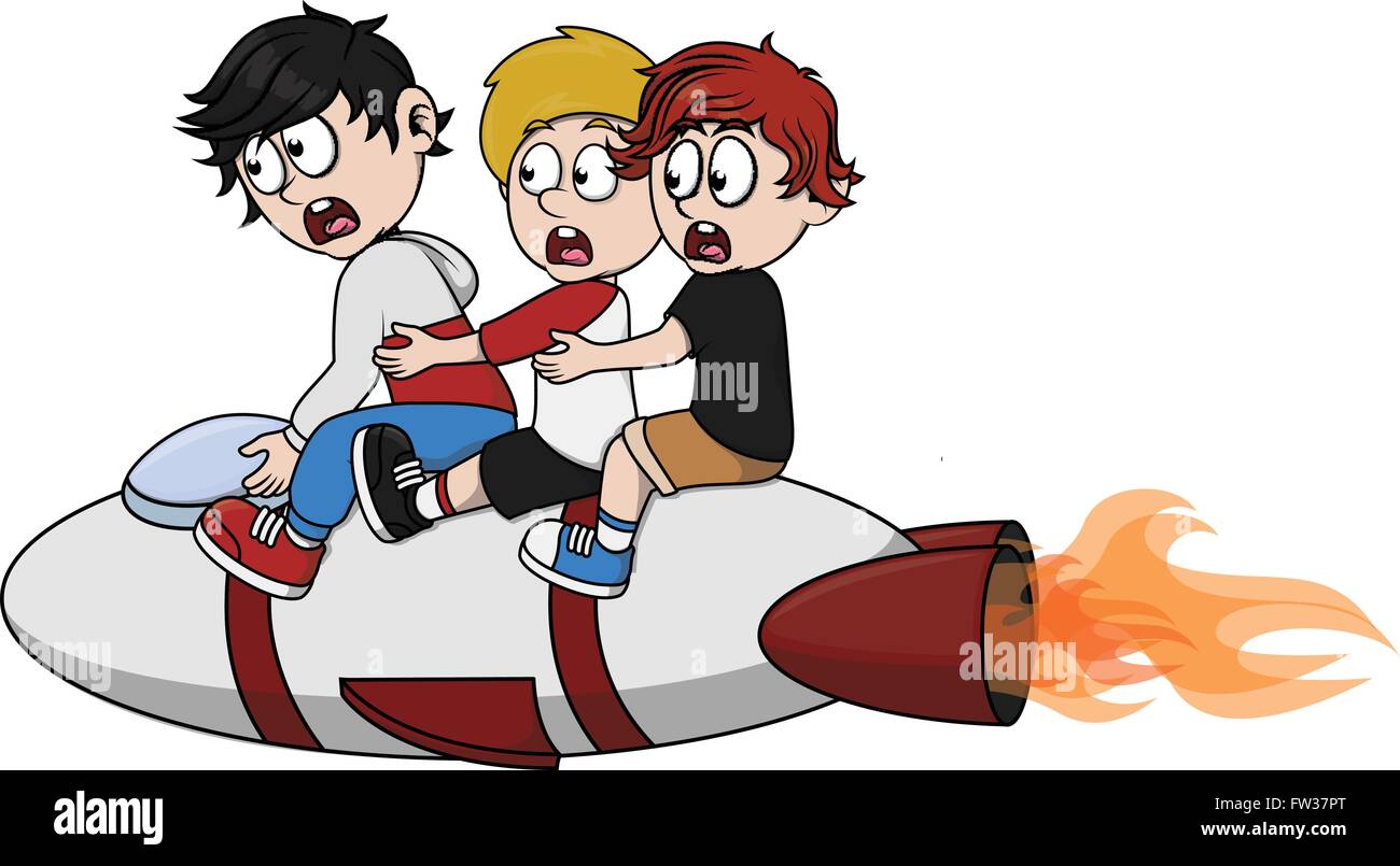 Kids playing rocket imagination Stock Vector Image & Art - Alamy